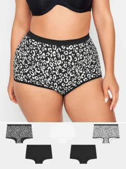 Yours Curve 5 Pack Animal Shorts