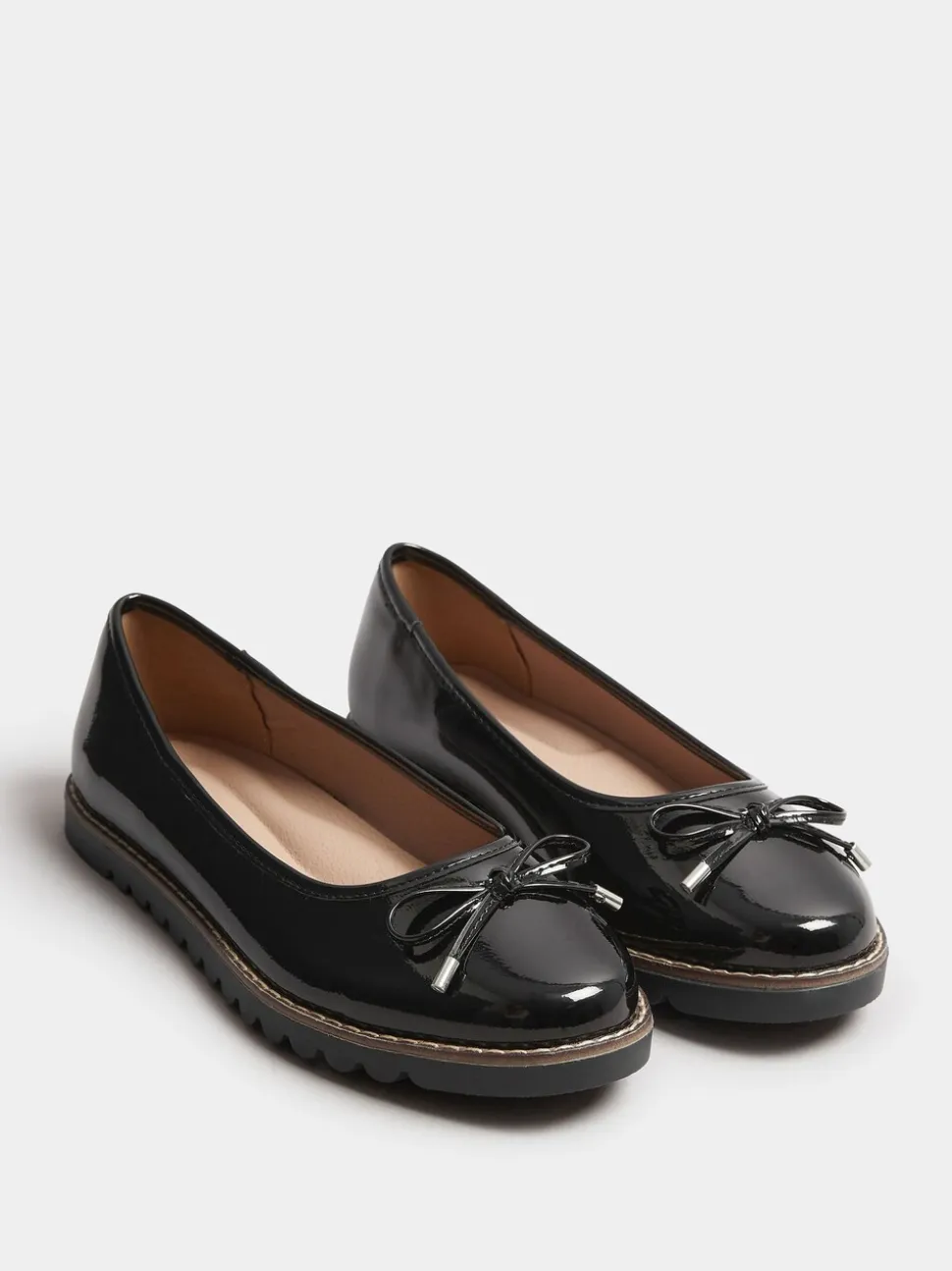 Yours Curve Ballerines vernies coupe large