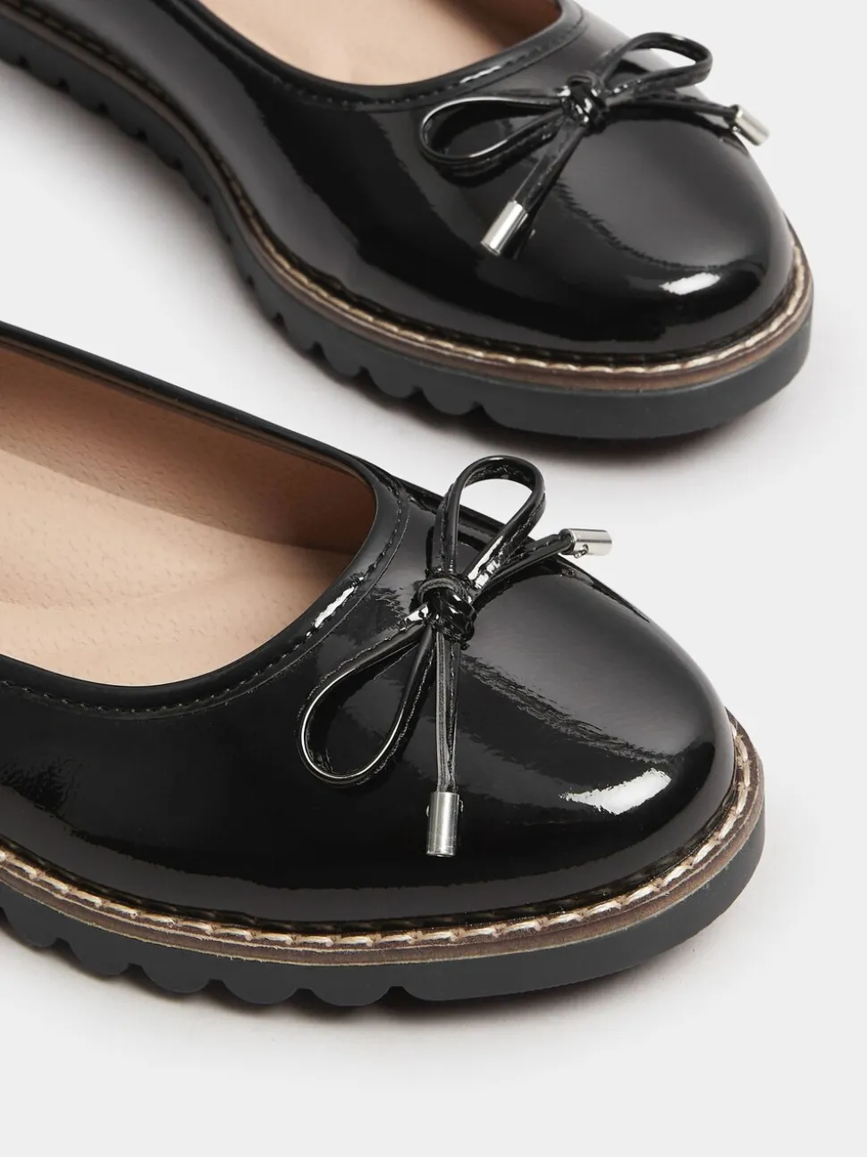 Yours Curve Ballerines vernies coupe large