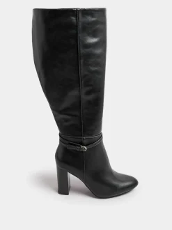 Yours Curve Bottes à genoux à talons Extra Coupe large