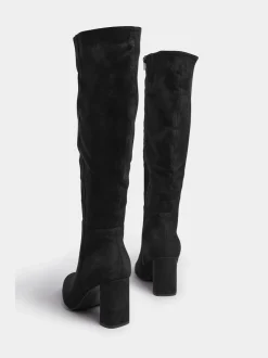 Yours Curve Bottes/Bottines montante au genou à talons Coupe ample