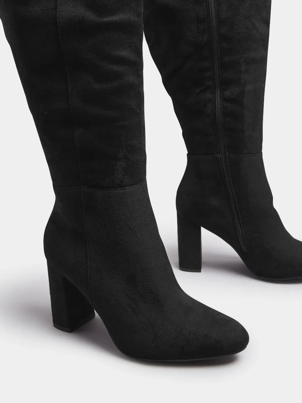 Yours Curve Bottes/Bottines montante au genou à talons Coupe ample
