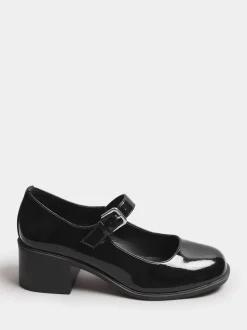 Yours Curve Chaussures Mary Jane vernies mi-hautes coupe extra large