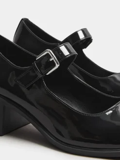 Yours Curve Chaussures Mary Jane vernies mi-hautes coupe extra large