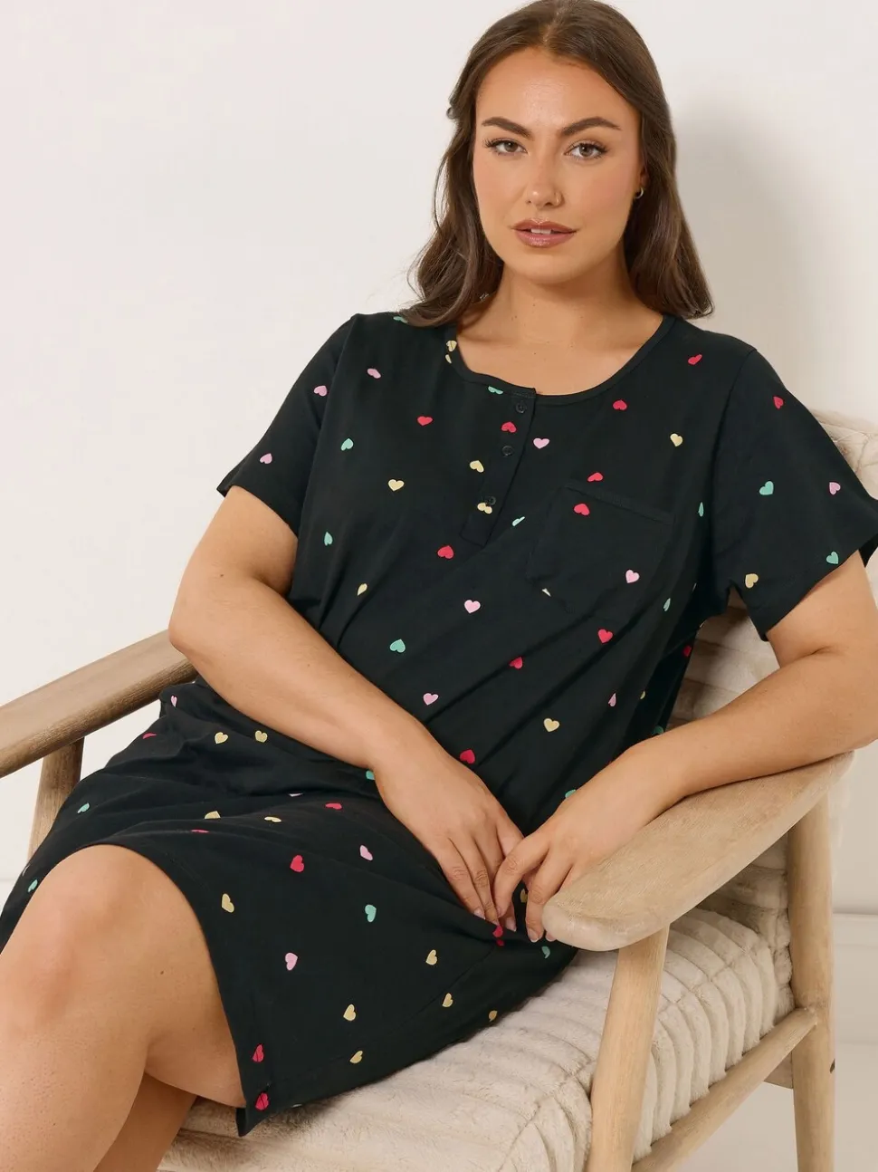 Yours Curve Chemise de nuit à carreaux