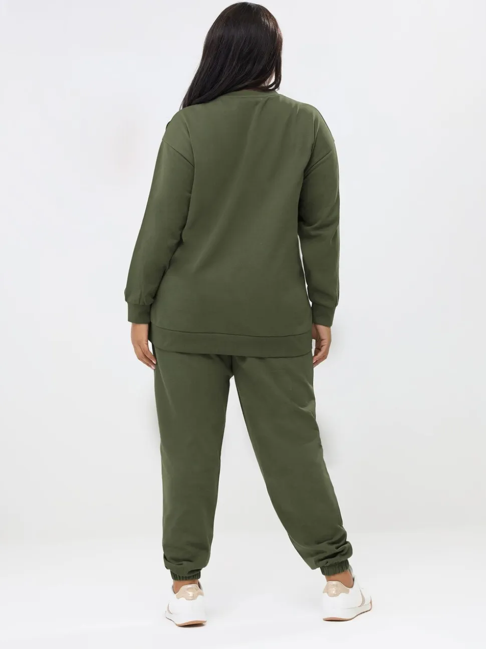Yours Curve Ensemble sweat-shirt à col ras du cou & joggings à poignets