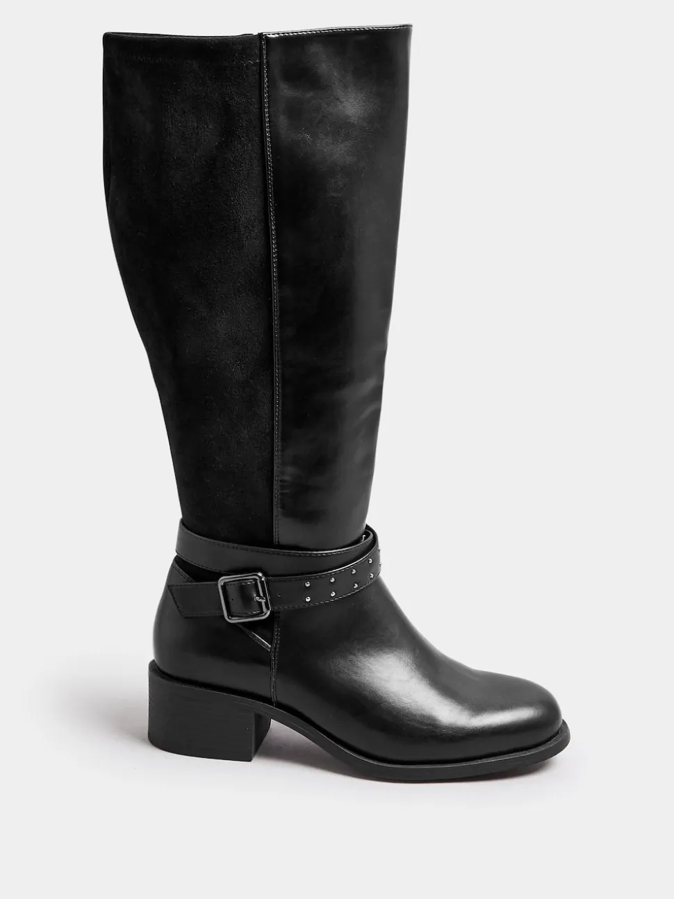 Yours Curve Extra Coupe large Block talons Metal Strap Bottes
