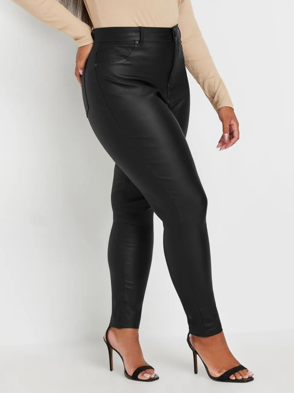 Yours Curve Jean Skinny Extensible enduit