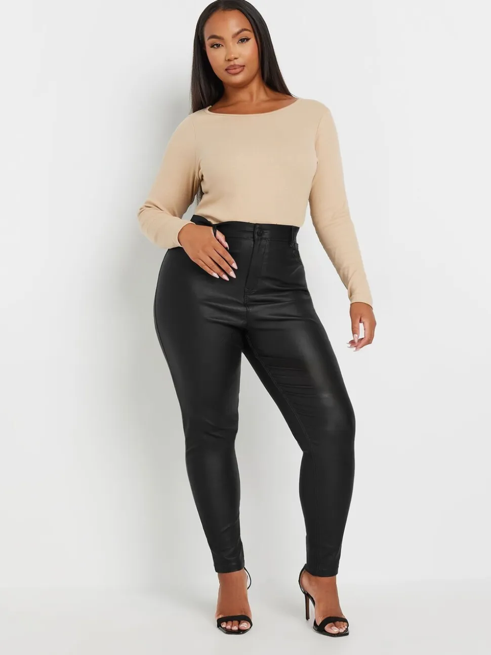 Yours Curve Jean Skinny Extensible enduit