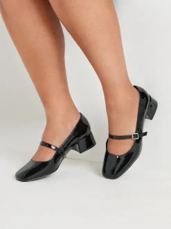 Yours Curve Mary Jane Extra Coupe large Patent Block talons