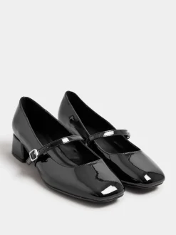 Yours Curve Mary Jane Extra Coupe large Patent Block talons