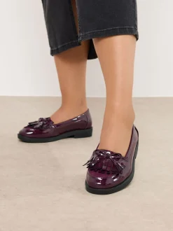 Yours Curve Mocassins vernis à glands coupe extra large