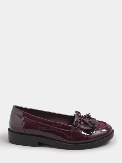 Yours Curve Mocassins vernis à glands coupe extra large