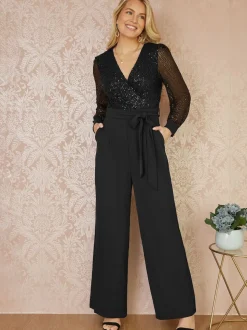 Yumi combinaison à sequins à manches longues