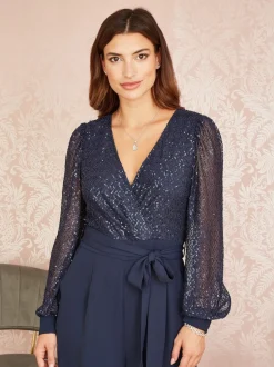 Yumi combinaison à sequins à manches longues