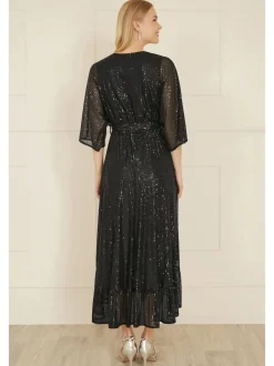 Yumi Sequin Kimono Mi-long Robe enveloppante