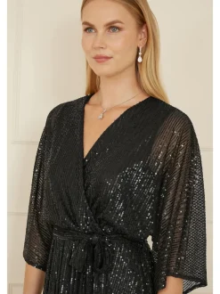 Yumi Sequin Kimono Mi-long Robe enveloppante