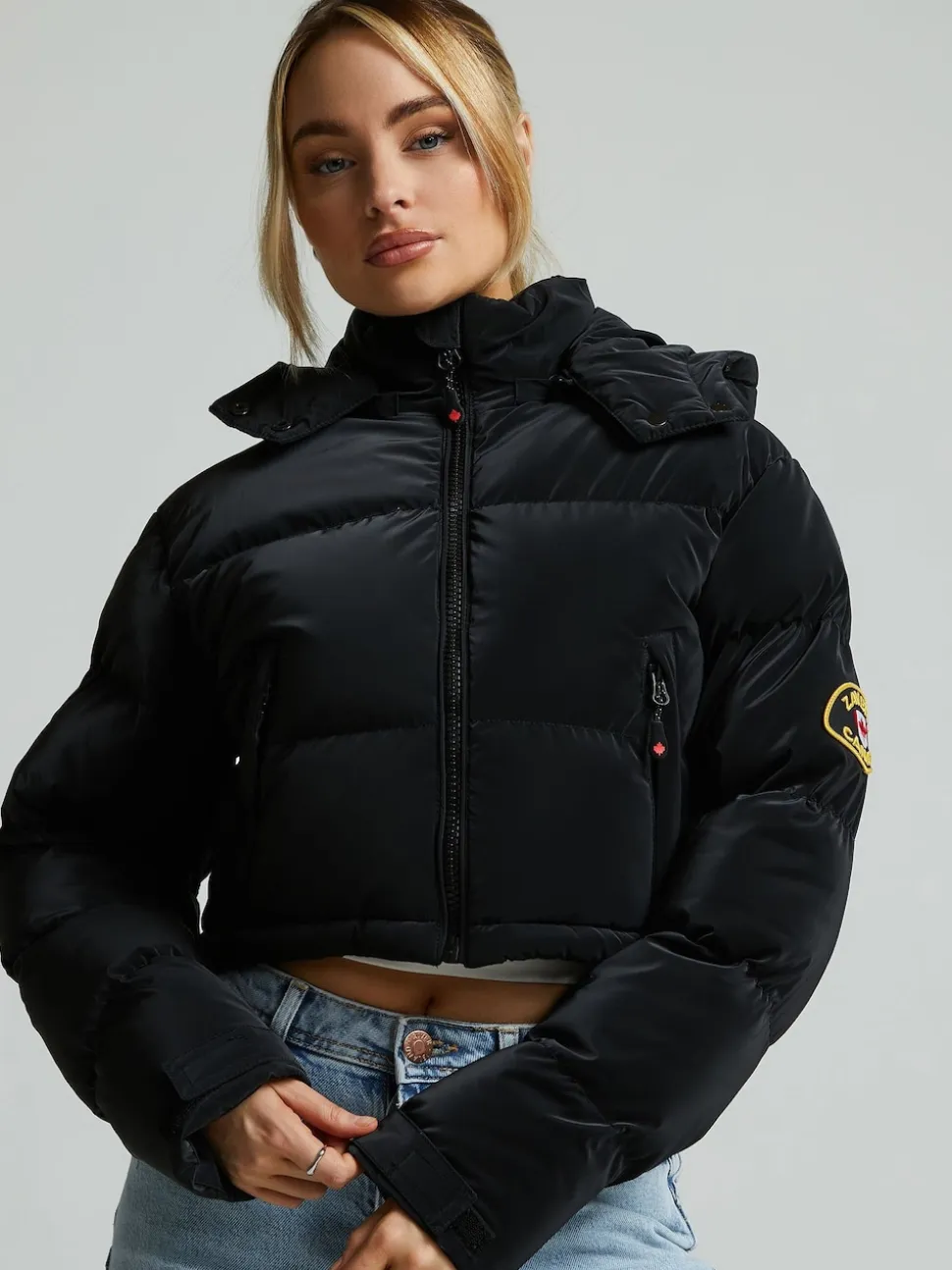 Zavetti Canada Bellucci 2 femme.0 Doudoune crop top noire